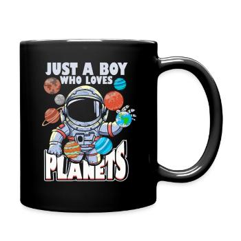 Juste un garçon qui aime les planètes du système solaire - Mug uni - noir - Droite