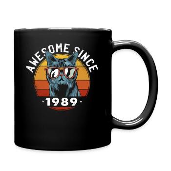 Genial seit 1989, 34 Jahre alt, 34. Geburtstag - Tasse einfarbig - Schwarz - Rechts