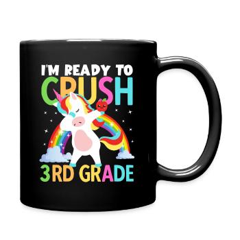 Zurück zur Schule bin ich bereit, Mädchen der 3. Klasse zu vernichten - Tasse einfarbig - Schwarz - Rechts