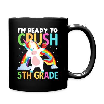 Back to School Im Ready to Crush 5th Grade Girls - Full Colour Mug - black - Right