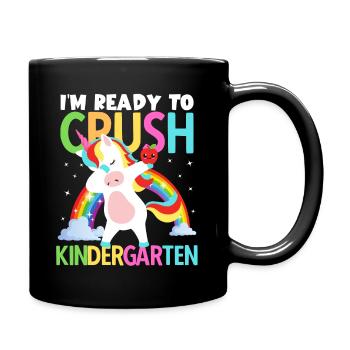 Zurück zur Schule bin ich bereit, Kindergartenmädchen zu zerquetschen - Tasse einfarbig - Schwarz - Rechts