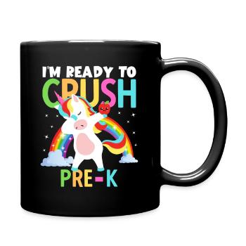 Back to School Im Ready to Crush Pre-K Girls - Full Colour Mug - black - Right