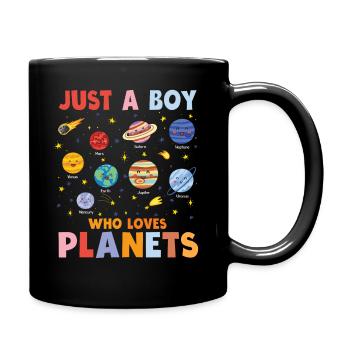 Nur ein Junge, der das Sonnensystem der Planeten liebt - Tasse einfarbig - Schwarz - Rechts