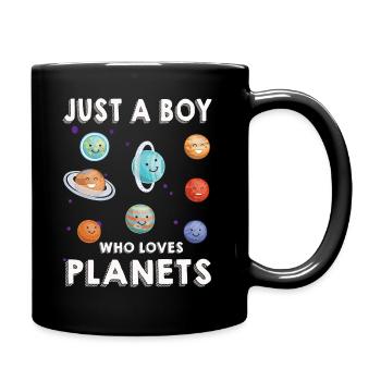 Nur ein Junge, der das Sonnensystem der Planeten liebt - Tasse einfarbig - Schwarz - Rechts