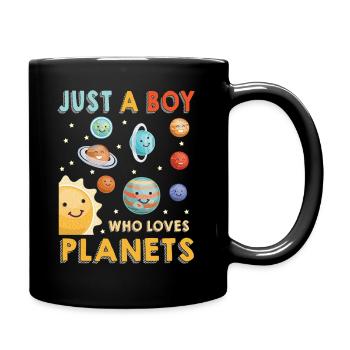 Nur ein Junge, der das Sonnensystem der Planeten liebt - Tasse einfarbig - Schwarz - Rechts