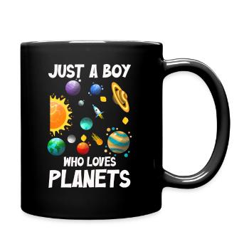 Nur ein Junge, der das Sonnensystem der Planeten liebt - Tasse einfarbig - Schwarz - Rechts