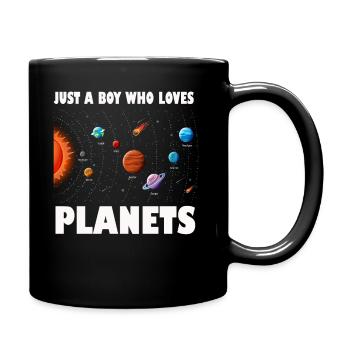 Juste un garçon qui aime les planètes du système solaire - Mug uni - noir - Droite