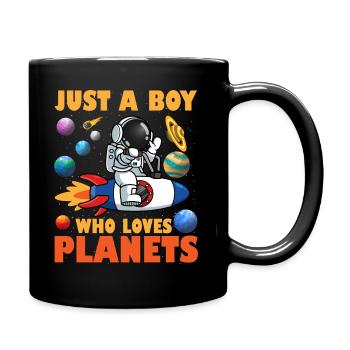Nur ein Junge, der das Sonnensystem der Planeten liebt - Tasse einfarbig - Schwarz - Rechts