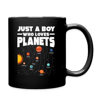 Nur ein Junge, der das Sonnensystem der Planeten liebt - Tasse einfarbig - Schwarz - Rechts