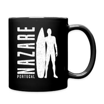 Nazare Surfer Planche de surf Portugal - Mug uni - noir - Droite