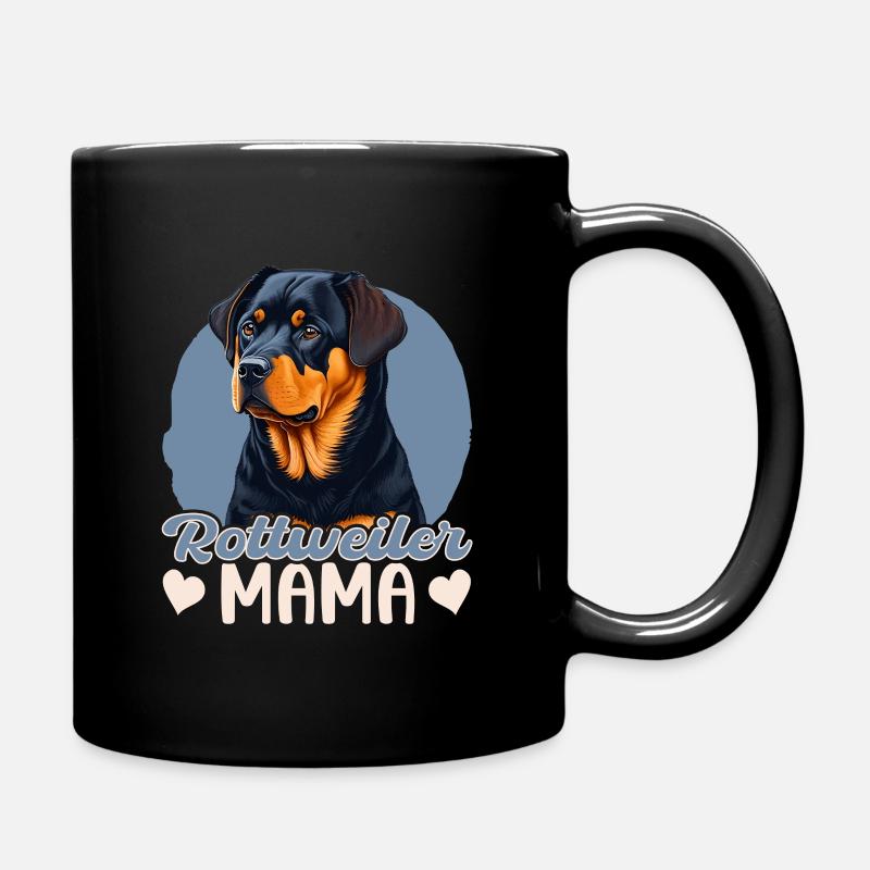 Rottweiler Mama - Tasse einfarbig - Schwarz