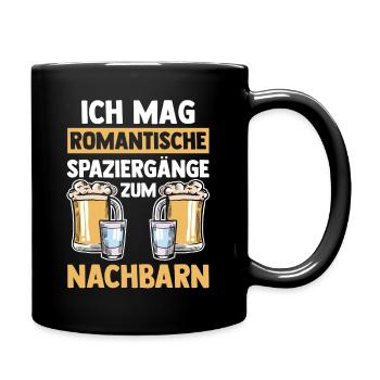 Einzug Umzug Nachbarn Bier Nachbar - Tasse einfarbig - Schwarz - Rechts