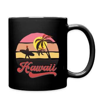 Hawaii Surf Beach Design - Tasse einfarbig - Schwarz - Rechts