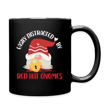 Facilement distrait par les nains au chapeau rouge - Mug uni - noir - Droite