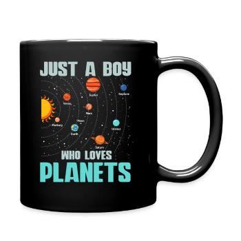 Nur ein Junge, der das Sonnensystem der Planeten liebt - Tasse einfarbig - Schwarz - Rechts
