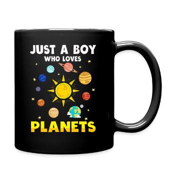 Nur ein Junge, der das Sonnensystem der Planeten liebt - Tasse einfarbig - Schwarz - Rechts
