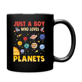 Juste un garçon qui aime les planètes du système solaire - Mug uni - noir - Droite