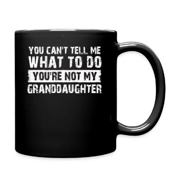 Nicht meine Enkelin - Tasse einfarbig - Schwarz - Rechts