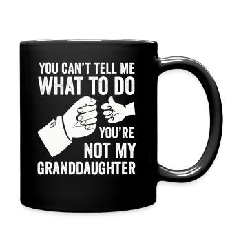 Nicht meine Enkelin - Tasse einfarbig - Schwarz - Rechts