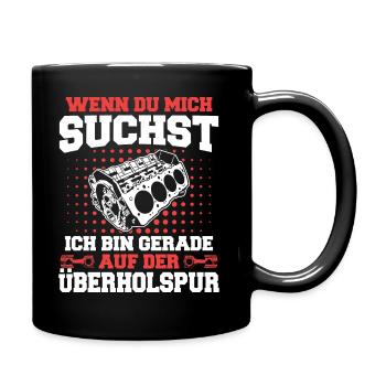 V8 Motor Acht Zylinder Hubraum Motor Tuning Tuner - Tasse einfarbig - Schwarz - Rechts