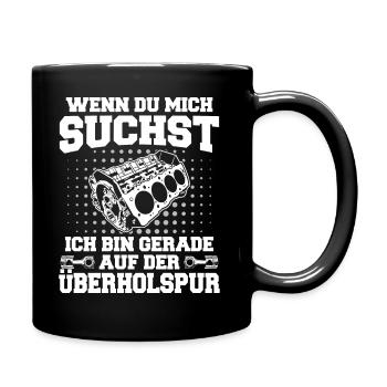 V8 Motor Acht Zylinder Hubraum Motor Tuning Tuner - Tasse einfarbig - Schwarz - Rechts