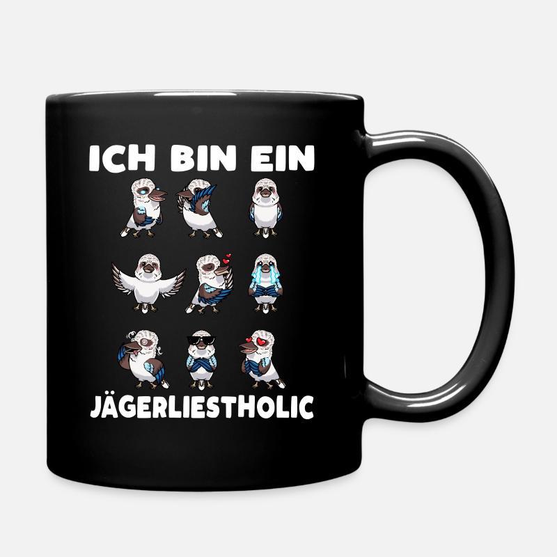 Lachender Hans Vogel Jägerliest Emoticon - Tasse einfarbig - Schwarz