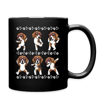 American Foxhound Hund Mit Sonnenbrille Tanzen - Tasse einfarbig - Schwarz - Rechts