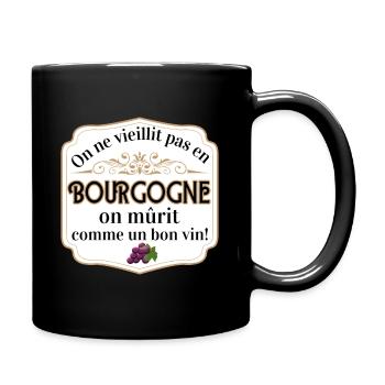 Anniversaire - Étiquette de Vin de Bourgogne - Mug uni - noir - Droite