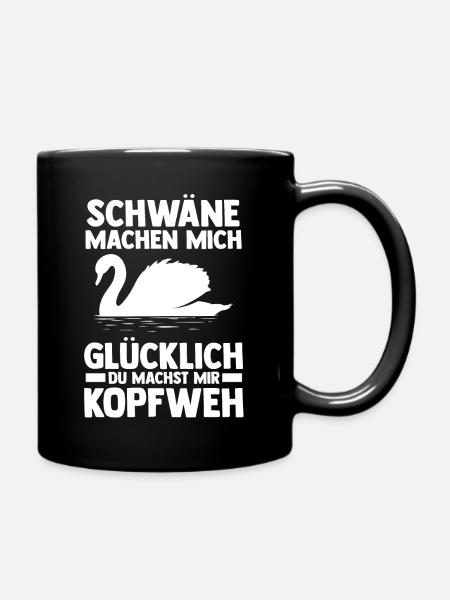 Schwan - Tasse einfarbig - Schwarz