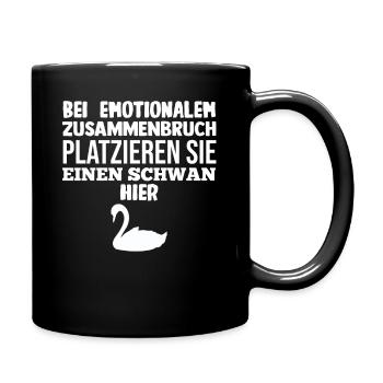 Schwan - Tasse einfarbig - Schwarz - Rechts