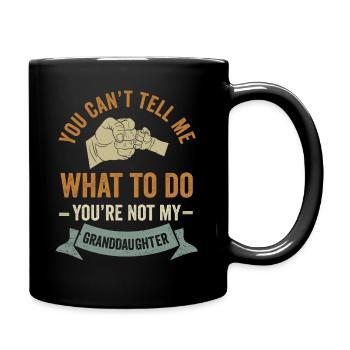 Nicht meine Enkelin - Tasse einfarbig - Schwarz - Rechts