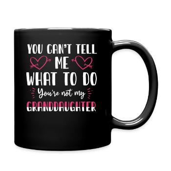 Nicht meine Enkelin - Tasse einfarbig - Schwarz - Rechts