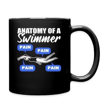 Anatomy Of Swimmer Schwimmtrainer - Tasse einfarbig - Schwarz - Rechts