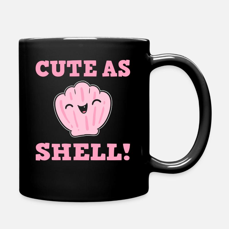 Muschel Wortspiel Thalassophile - Tasse einfarbig - Schwarz
