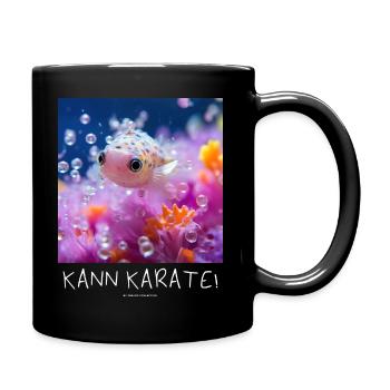 Karatefisch - Tasse einfarbig - Schwarz - Rechts