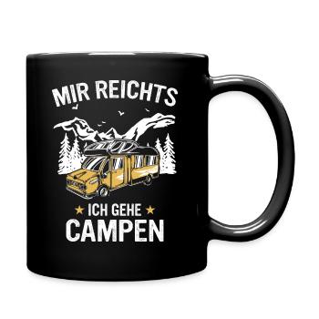 Camping Wohnwagen Camper - Tasse einfarbig - Schwarz - Rechts