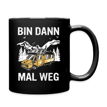 Camping Wohnwagen Camper - Tasse einfarbig - Schwarz - Rechts
