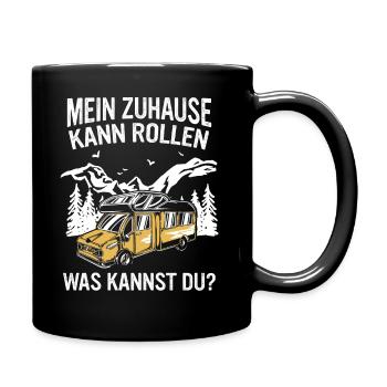Camping Wohnwagen Camper - Tasse einfarbig - Schwarz - Rechts