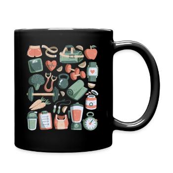 Diet Doodles Perte de poids Poids Fitness Calories - Mug uni - noir - Droite