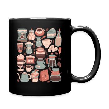 Kaffee - Tasse einfarbig - Schwarz - Rechts