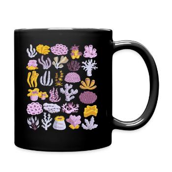 Coral Doodle Récif corallien Récif d’eau de mer - Mug uni - noir - Droite
