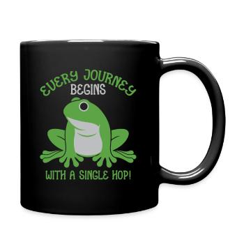 Jede Reise Beginnt Mit Einem Einzigen Hopser! - Tasse einfarbig - Schwarz - Rechts