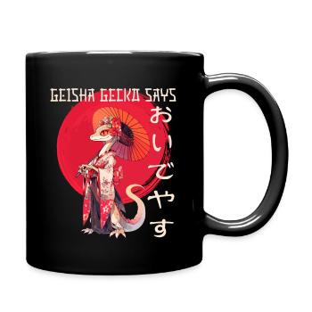 Geisha Gecko vous souhaite la bienvenue - D’inspiration japonaise - Mug uni - noir - Droite