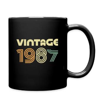 Vintage 1987, 34th Birthday Gift - Full Colour Mug - black - Right