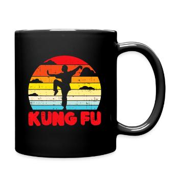 Kung Fu Kranich Pose Retro Wushu Chinesische Kampfkunst - Tasse einfarbig - Schwarz - Rechts