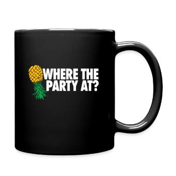 Wo die Party bei Funny Swinger - Tasse einfarbig - Schwarz - Rechts