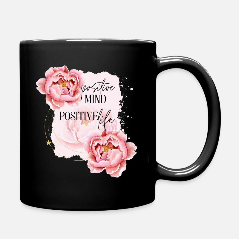 Positive Mind Positive Life Affirmation - Full Colour Mug - black