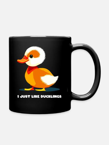 Duckling Cute Cute Cute - Full Colour Mug - black