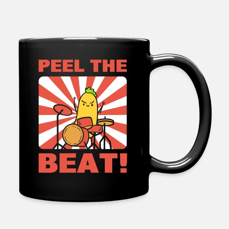 Bananen-Wortspiele Schlagzeuger - Tasse einfarbig - Schwarz