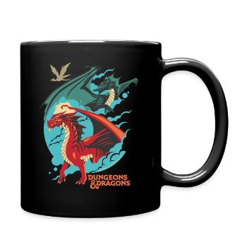 Dungeons And Dragons Roter Und Grüner Drache - Tasse einfarbig - Schwarz - Rechts
